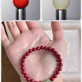 Natural Cinnabar & Green Hetian Jade Alchemy DIY Bracelet Kit