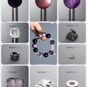 Natural Lepidolite & Amethyst Wisdom DIY Bracelet Kit