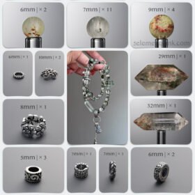 Natural Green Rabbit Hair & Phantom Quartz Career DIY Bracelet Kit