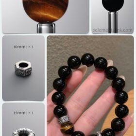 Natural Black Obsidian & Tiger’s Eye Zen Awakening DIY Bracelet Kit
