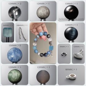 Natural Aquamarine & Golden Fortune Stone Destiny DIY Bracelet Kit