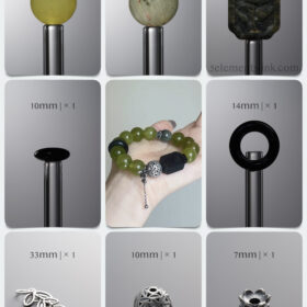 Natural Serpentine Jade & Black Agate Nature DIY Bracelet Kit