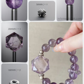 Natural Amethyst Hexagram Intuition DIY Bracelet Kit