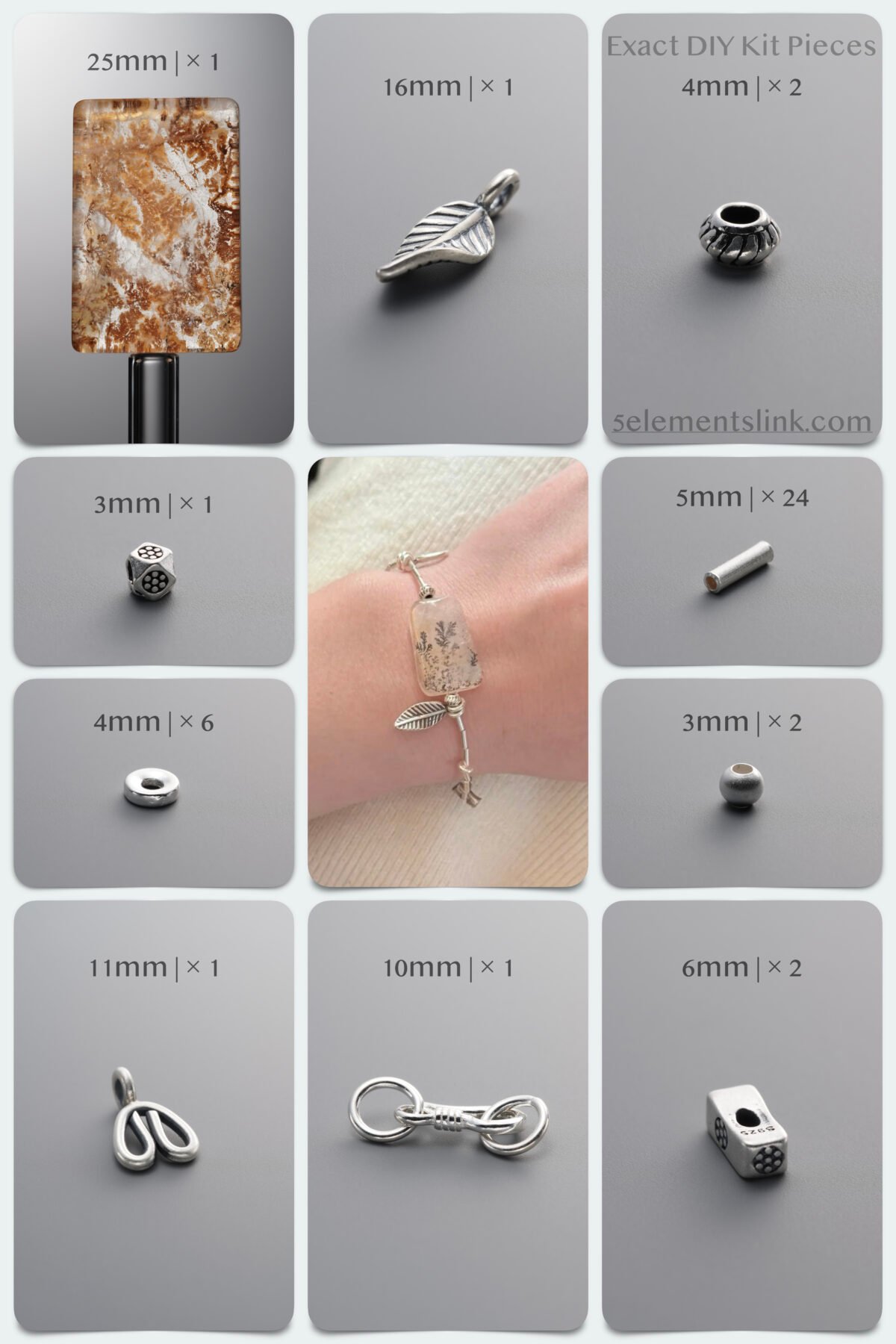 185BK.105 Natural Tree-Flower Crystal Rebirth DIY Bracelet Kit - Image 1