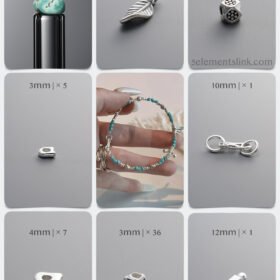 Natural Turquoise & Stardust Silver Healing DIY Bracelet Kit