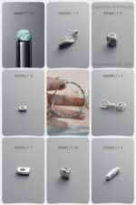 Natural Turquoise & Stardust Silver Healing DIY Gemstone Bead Bracelet Kit - Image 2