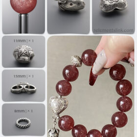 Natural Cherry Strawberry Quartz Romance DIY Bracelet Kit