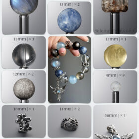 Natural Aquamarine & Moonstone Scepter DIY Bracelet Kit