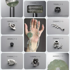 Natural Serpentine Jade Dragon & Green Phantom DIY Bracelet Kit