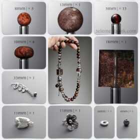 Natural Garnet & Red Phantom Power DIY Bracelet Kit