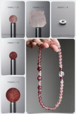 Natural Strawberry Quartz & Rose Quartz Awakened Lion DIY Gemstone Bead Bracelet Kit - Image 2