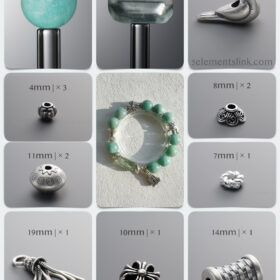Natural Amazonite & Fluorite Auspicious Bird DIY Bracelet Kit