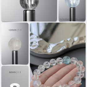 Natural Aquamarine Moonstone & Milky Quartz DIY Bracelet Kit