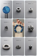 Natural Blue Apatite & Antiqued Silver Cosmic DIY Bracelet Kit