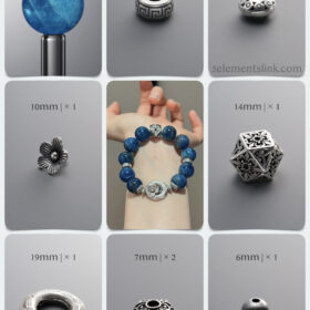 Natural Blue Apatite & Antiqued Silver Cosmic DIY Bracelet Kit