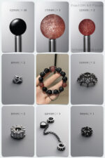 Natural Black Obsidian & Strawberry Quartz DIY Bracelet Kit
