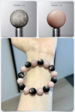 Natural Silver Obsidian & Pink Opal Healing DIY Gemstone Bead Bracelet Kit - Image 2