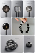 Natural Silver Obsidian, Azeztulite & Smoky Quartz Dragon DIY Gemstone Bead Bracelet Kit - Image 2