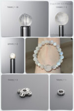 Natural Blue Moonstone & Mother of Pearl Healing DIY Gemstone Bead Bracelet Kit - Image 2