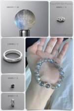 Natural Blue Flash Gray Moonstone Spiritual Nourishment DIY Bracelet Kit