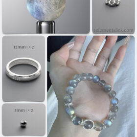 Natural Blue Flash Gray Moonstone Spiritual Nourishment DIY Bracelet Kit