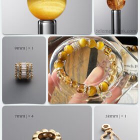 Natural Gold Tiger’s Eye & Yellow Phantom Quartz Ambition Engine DIY Bracelet Kit