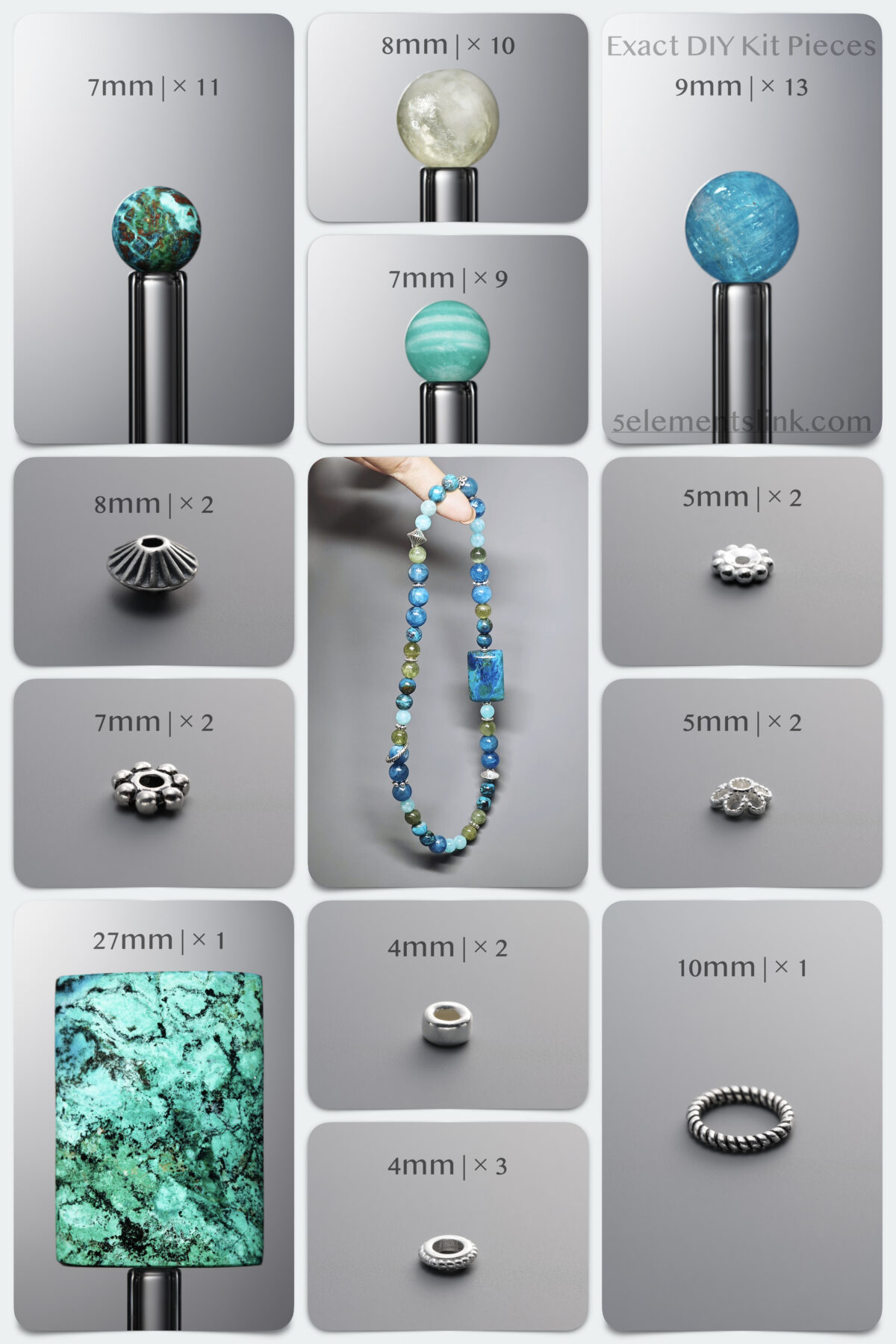 Natural Phoenix Stone & Amazonite Growth DIY Bracelet Kit - Image 1