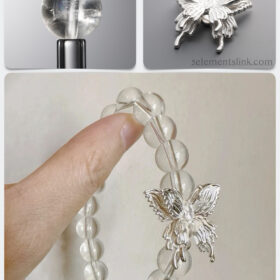 Natural Clear Quartz & Silver Butterfly Transformation DIY Bracelet Kit