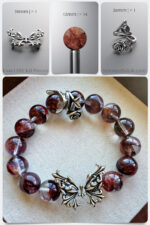 Natural Blood Red Fire Quartz & 999 Silver Beauty Beast DIY Bracelet Kit