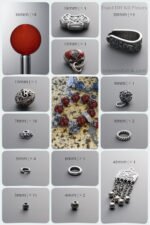 Natural Red Agate & 999 Silver Fire-Metal DIY Bracelet Kit
