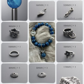 Natural Blue Apatite & Silver Manifestation DIY Bracelet Kit