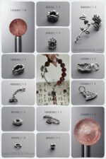 Natural Strawberry Quartz & Rose Love Silver DIY Gemstone Bead Bracelet Kit - Image 2
