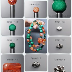 Natural Malachite & Red Fire Quartz Awakening DIY Bracelet Kit