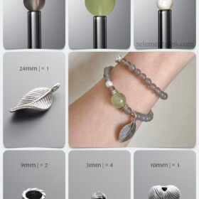 Natural Gray Agate & Serpentine Jade Healing DIY Bracelet Kit