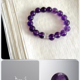 Natural Amethyst & 925 Sterling Silver Zircon DIY Gemstone Bead Bracelet Kit