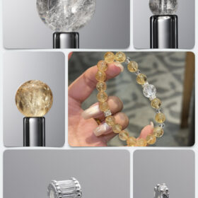 Natural Brazilian Citrine & Clear Quartz 925 Sterling Silver DIY Gemstone Bead Bracelet Kit