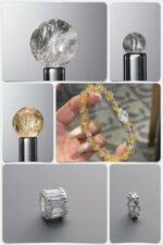 Natural Brazilian Citrine & Clear Quartz 925 Sterling Silver DIY Gemstone Bead Bracelet Kit