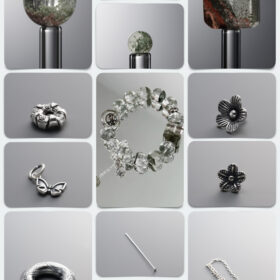 Natural Green Phantom Quartz & Neo-Chinese Silver DIY Gemstone Bead Bracelet Kit
