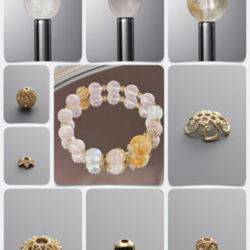 Natural Rose Quartz & Blue Moonstone 14K Gold-Plated DIY Gemstone Bead Bracelet Kit