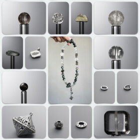 Natural Hawk's Eye & Gray Rabbit Hair Quartz 925 Silver DIY Gemstone Bead Bracelet Kit