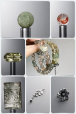 Natural Green Rabbit Hair & Enhydro Quartz Neo-Chinese DIY Gemstone Bead Bracelet Kit