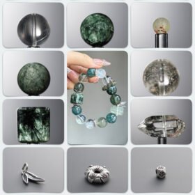 Natural Seraphinite & Kyanite 6-Crystal Forest Ocean Awakening DIY Gemstone Bead Bracelet Kit