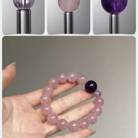 Natural Madagascar Rose Quartz & Amethyst Emotional Blast DIY Gemstone Bead Bracelet Kit