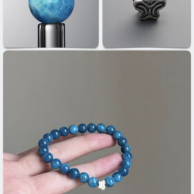 Natural Blue Apatite & Silver Butterfly Authentic Voice DIY Gemstone Bead Bracelet Kit