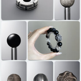 Natural Obsidian & Clear Quartz Midnight Peony Empowerment DIY Gemstone Bead Bracelet Kit