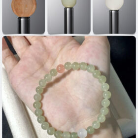 Natural Hetian Jade & Agate Pumpkin Nourishment DIY Gemstone Bead Bracelet Kit