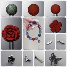 Natural Kyanite & Red Agate Fire-Water Clash DIY Gemstone Bead Bracelet Kit