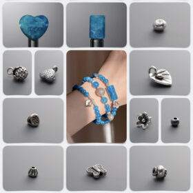Natural Blue Apatite Triple-Wrap DIY Gemstone Bead Bracelet Kit