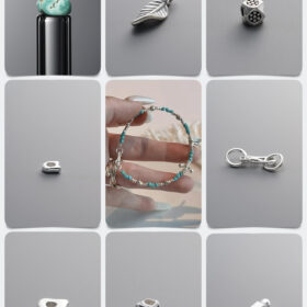 Natural Turquoise & Stardust Silver Healing DIY Gemstone Bead Bracelet Kit