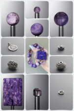 Natural Charoite & Amethyst Spiritual Resonance DIY Gemstone Bead Bracelet Kit